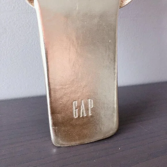 Gap Square Toe Sandals Gold Size 10 women’s shoes slides - Picture 8 of 14